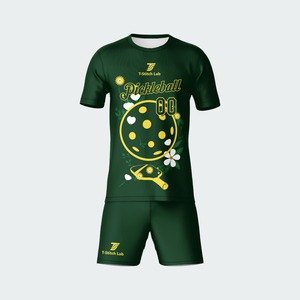 T-shirt personnalisé pour pickleball, uniforme de sport pour hommes et femmes, décontracté, imprimé 3D, design simple et cool, séchage rapide, respirant - Product Image 1