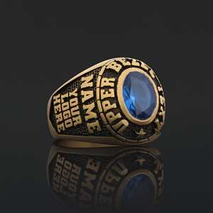 Bague d'université BOJ MCollege 027 personnalisée en argent avec diamant, bague de diplôme unisexe, certifiée GIA, micro-prix bas - Product Image 1