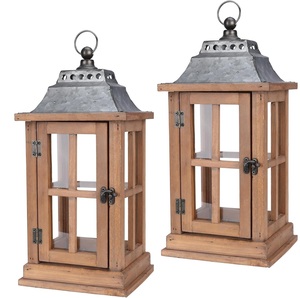 Vintage Style Candle <b>Lantern</b> <b>Set</b> of 2 Decorative <b>Lanterns</b> for Home Decor Indoor Outdoor Front Porch Garden Farmhouse Decor - Product Image 1