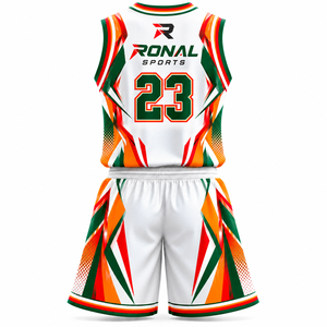 Tenues de basketball sans manches sublimées personnalisées avec le nom de l'équipe, vêtements de sport respirants en polyester, ensemble de maillots de basketball - Product Image 2