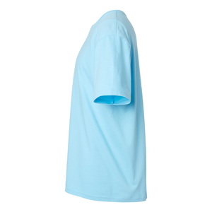 T-shirt décontracté pour homme, bleu clair, à manches courtes, col rond, 100 % coton, jersey respirant, écologique, séchage rapide, couleur unie - Product Image 4
