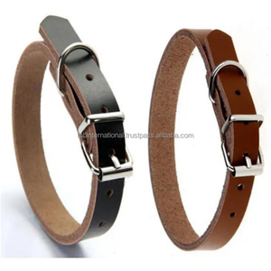 Wholesale Genuine <b>Leather</b> Plain Dog <b>Collar</b> Custom Logo Pet Training <b>Collar</b> - Product Image 3