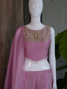 Premium Roman Choli Intricate Embroidery Sequin Work Stretchable Sun Protection Quick Dry <b>Ankle</b>-Length Women's Party Wedding - Product Image 6