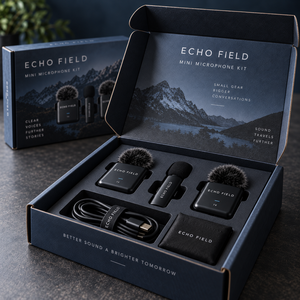Kit de microphone ECHO Mini personnalisé, boîte d'emballage en carton ondulé imprimée - Product Image 4