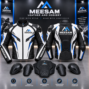 Chaqueta de Motociclismo de Cuero, Transpirable, Perforada, con Protección y Armadura, Chaqueta Premium de Piel de Canguro - Product Image 1