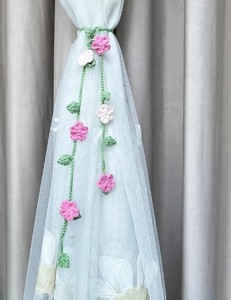 Crochet Flower <b>Curtain</b> Tiebacks Cotton Home Decor - Product Image 3