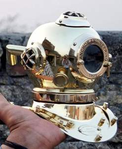 Casco de Buceo Miniatura, Modelo U.S. Navy Mark V, Vintage, Hecho a Mano en Latón Sólido - Product Image 3