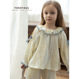 طقم بيجامات منزلية للأطفال من YOEHYAUL C2917 CE CPC مكون من قطعتين من القطن الربيعي للفتيات، ملابس نوم للأطفال، مصنعي بيجامات، شعار مخصص - Product Image 2