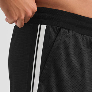 Shorts de basketball en gros pour hommes – Taille élastique, coupe mi-haute, séchage rapide, respirant, polyester/coton, sport - Product Image 4