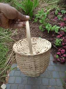 Handwoven Bamboo <b>Basket</b> With Lid <b>Round</b> Storage Container <b>Wicker</b> Hamper Natural Eco Friendly Organizer Supplier - Product Image 4