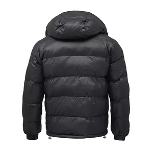 Veste matelassée noire pour homme, personnalisée par le fabricant, épaisse, chaude pour l'hiver, avec capuche, entièrement zippée, imperméable - Product Image 2