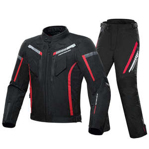 Chaqueta de Motocicleta de Cuero Unisex de Manga Larga con Estampado Digital Amarillo, Negro y Rojo, Reflectante, Resistente al Viento, para Todas las Estaciones, para Adultos - Product Image 1