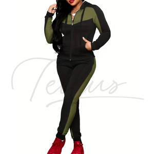 Nuevo Diseño Conjuntos Deportivos de Invierno para Mujer 100% Algodón Color Sólido Estampado Tallas Grandes Conjuntos Transpirables de Secado Rápido en Venta - Product Image 3