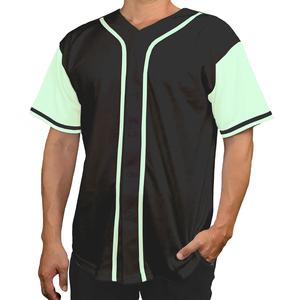 Chemises boutonnées Sports d'équipe actifs Maillots de baseball Coupe confortable Maillot de baseball noir uni personnalisé Maillot de baseball pour hommes - Product Image 1