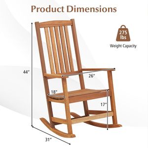Ergonomic High Back Patio Rocking <b>Chair</b> Smooth Rocking Base <b>Outdoor</b> <b>Rocker</b> - Product Image 4