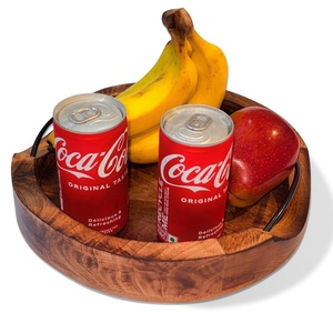 ถาดเสิร์ฟไม้ทรงกลมแบบคลาสสิกทำด้วยมือเป็นมิตรต่อสิ่งแวดล้อมและตกแต่งสำหรับห้องครัวบ้านโรงแรมหรือร้านอาหาร - Product Image 6