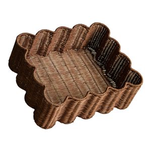 Wholesale Scalloped Rattan Storage <b>Basket</b> Eco-Friendly <b>Wicker</b> Tray For Tabletop Decor Premium Vietnam Rattan Organizer - Product Image 3