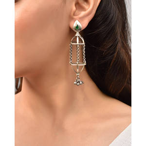 Pendientes de Plata con Diseño de Gota de Meera Jaipur Fashion - Product Image 1
