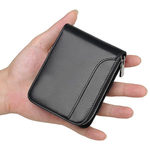 Men Genuine Leather Zipper Wallet Upgrade <b>RFID</b> Blocking Multi <b>Card</b> <b>Holder</b> Purse with Coin Pocket - Product Image 4