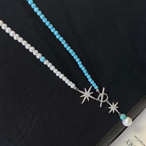 Collier de luxe en perles naturelles étoile demi-clavicule 2025, design de niche haut de gamme, collier de perles tendance pour le Nouvel An - Product Image 3