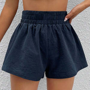 Pantalones de Verano para Mujer, de Color Sólido Personalizado, con Volantes, de Pierna Ancha, Impermeables, de Secado Rápido, de Cintura Alta, Transpirables, Casuales, Holgados, Estilo Moto Biker - Product Image 5