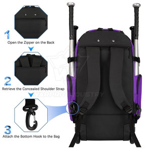 Bolsa de Béisbol de Alta Calidad para Jugadores, Amplia y Resistente, con Tela Fuerte y Correas de Hombro Cómodas - Product Image 3