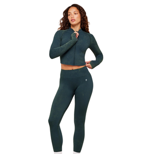 Women's Seamless <b>Acid</b> <b>Wash</b> <b>Leggings</b> Dark Teal Textured Yoga Pants High Rise Compression Tights for Gym Training and Sportswear - Product Image 3