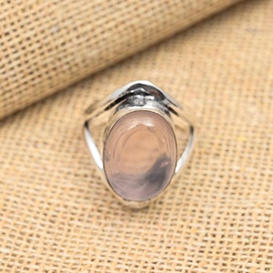 Rose Quartz Gemstone Jewelry 925 Sterling <b>Silver</b> <b>Ring</b> Handmade Healing Stone Jewelry Adorable Rose Quartz <b>Ring</b> - Product Image 2