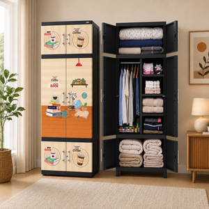 Armario de Plástico Naiba Fit Pro, Elegante Armario con Puertas Planas y Perchero para Ropa y Almacenamiento en el Dormitorio - Product Image 1