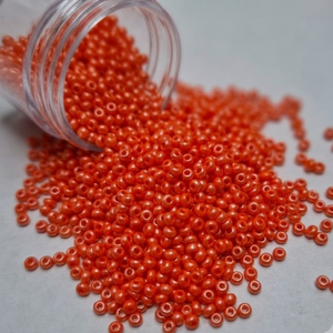 Perles de rocaille Jaunty 8'0 rondes orange 2 mm Preciosa (verre et verre soufflé) en vrac, modèle 98140 pour la fabrication de bijoux et la broderie - Product Image 2