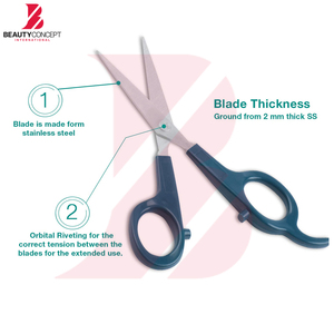 Ciseaux de barbier à manche en plastique personnalisable, ciseaux à cheveux en acier inoxydable de haute qualité pour usage professionnel en salon de coiffure - Product Image 2