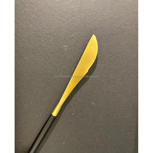 Ensemble de couverts jaune et or, fournitures de restaurant, ensembles de couverts uniques, compatibles lave-vaisselle, faciles à réutiliser et écologiques - Product Image 2