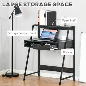 "Modern <b>Simple</b> MDF Home Office Computer <b>Desk</b> for Small Spaces with Drawers and Shelves" - Product Image 4