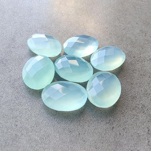 Calcedonia Aqua Natural, Corte Ovalado Tipo Briolette, Piedra Preciosa Calibrada para Joyería - Product Image 2