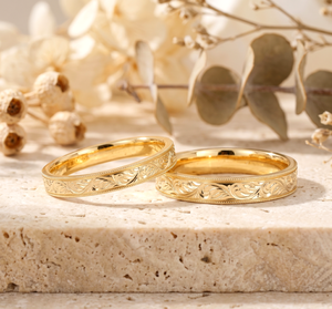 แหวนแต่งงานทองคำขาว 14K สลักลายวินเทจ แหวนหมั้นแบบยูนิเซ็กซ์ น้ำหนัก 7-10 กรัม แหวนขอแต่งงาน ชุบทอง - Product Image 4