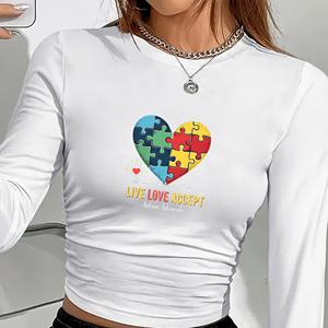 <b>Autism</b> Advocate LIVE LOVE ACCEPT women's fashion long sleeve <b>shirt</b> - Product Image 2