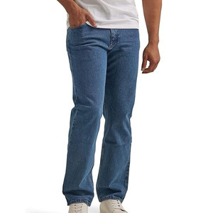 Jeans Clásicos de Hombre de Cintura Media y Pierna Recta, Tela 100% Algodón Resistente, Estilo Tradicional de Cinco Bolsillos para Uso Diario Informal - Product Image 1