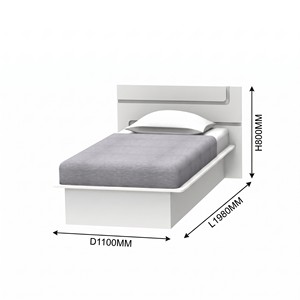 Base de Cama Doble Moderna 2277 con Plataforma Flotante, Cabecero Geométrico, Mueble Minimalista de Panel de Aglomerado para Dormitorio - Product Image 2
