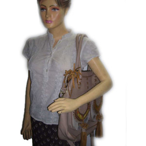 Sac hobo long en cuir suédé à franges, en tissu Banjara, fait main, style bohème, pour femme, sac à bandoulière, sac ethnique gitan, sac fourre-tout pour festival - Product Image 4