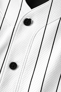 Custom White Pinstripe Baseball Jersey Black <b>Raglan</b> Sleeve Button Up Baseball Shirt Blank Plain Team Uniform <b>Top</b> Breathable - Product Image 6
