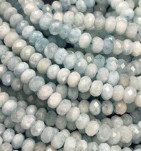 Perles de pierre d'aquamarine naturelle, facettées, forme rondelle, magnifique bleu marine, pierre précieuse de haute qualité pour bijoux - Product Image 6