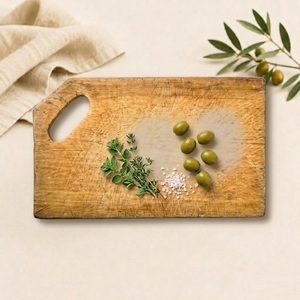 Tabla de cortar de madera de mango artesanal de primera calidad para cocina, ecológica, antibacteriana, para cortar verduras y carne, con asa. - Product Image 2