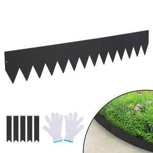 Set di 3 Bordure in Acciaio per Giardino, 100 cm L x 15 cm H, Bordi Martellati con 5 Clip, Bordure Flessibili per Giardino - Product Image 1