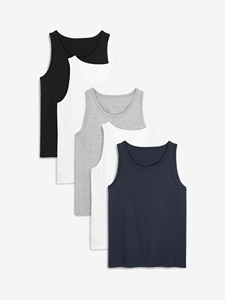เสื้อกล้ามออกกำลังกายผู้ชายผ้าฝ้าย 100% สั่งทำขายส่ง พร้อมปักโลโก้ เสื้อกล้ามฟิตเนสไร้แขน เสื้อกล้ามโยคะไร้ตะเข็บ - Product Image 5