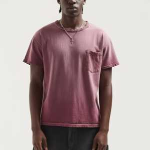 เสื้อยืดแขนสั้นผู้ชายผ้าวาฟเฟิลคอตตอน 100% ขายส่ง น้ำหนัก 220 กรัม แบบเรียบ แห้งเร็ว ระบายอากาศได้ดี รับสั่งทำตามแบบ - Product Image 5