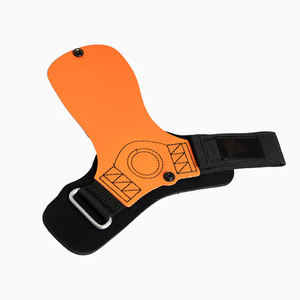 Poignées de gymnastique en cuir pour haltérophilie, protège-paume orange personnalisé, sangles de poignet, poignées de gymnastique pour entraînement, équipement de gym en gros - Product Image 1