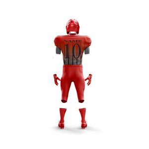 Uniforme de football américain pour homme, maillot rouge 10, manches courtes, col en V, polyester respirant, coupe athlétique toutes saisons - Product Image 2