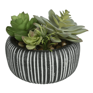 Migliori case e giardini 4.72 multicolore \ "pianta succulenta artificiale in vaso di pietra categoria di prodotti piante artificiali e verde - Product Image 5