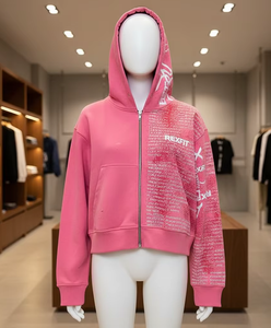 Sweat à capuche oversize en molleton écologique 100% coton pour l'hiver avec impression sérigraphique et numérique - Product Image 2