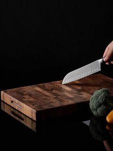 Nueva Tabla de Cortar de Madera, Forma Rectangular, Patrón a Cuadros, Antideslizante, Bloque de Corte para Cocina con Juego de Cuchillos de Acero Inoxidable, Bloques de Madera - Product Image 2
